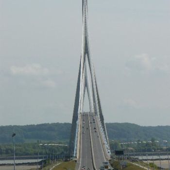 Фотография под названием "Pont de Normandie 2" - Dominique Lemetayer, Подлинное произведение искусства