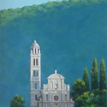 Pintura titulada "Eglise Sainte-Margu…" por Françoise Le Mée, Obra de arte original, Oleo