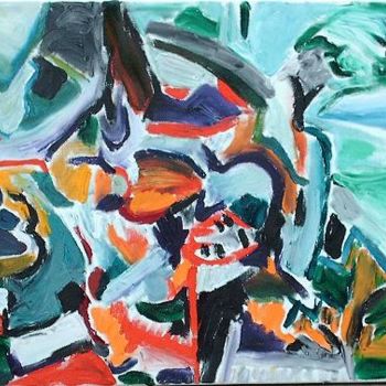 Malerei mit dem Titel "abstrait cauchemard" von Jean Yves Lemeur, Original-Kunstwerk, Öl