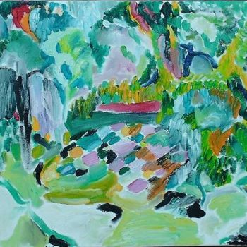 Peinture intitulée "lac" par Jean Yves Lemeur, Œuvre d'art originale, Huile