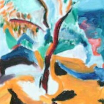 Malerei mit dem Titel "arbre et mer" von Jean Yves Lemeur, Original-Kunstwerk, Öl