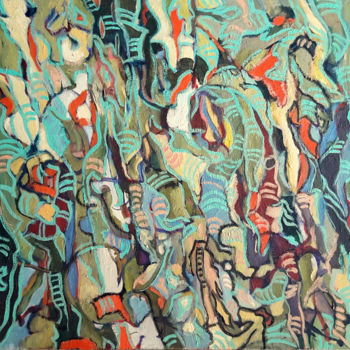 Peinture intitulée "5-abstract-oil-on-c…" par Lubalem, Œuvre d'art originale, Huile