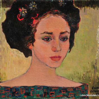Картина под названием "Female portrait" - Lubalem, Подлинное произведение искусства, Масло
