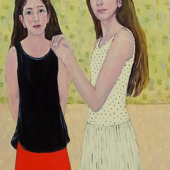 Ζωγραφική με τίτλο "Portrait of two sis…" από Lubalem, Αυθεντικά έργα τέχνης, Λάδι