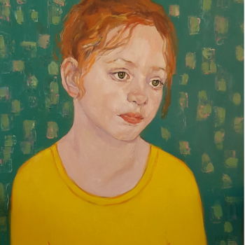「Portrait of girl  L…」というタイトルの絵画 Lubalemによって, オリジナルのアートワーク, オイル ウッドストレッチャーフレームにマウント