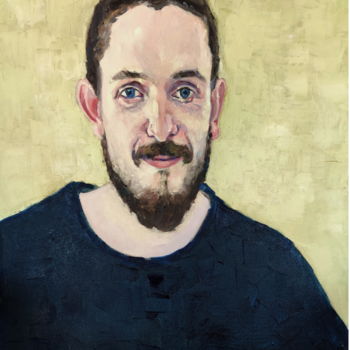 Schilderij getiteld "Portrait of young m…" door Lubalem, Origineel Kunstwerk, Olie