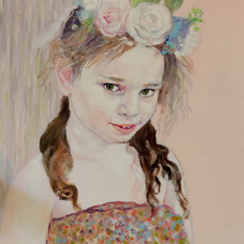 Malarstwo zatytułowany „Portrait of girl  N…” autorstwa Lubalem, Oryginalna praca, Olej