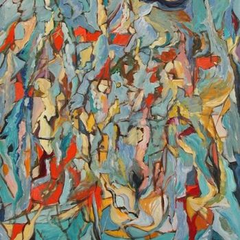 Картина под названием "Blue abstract" - Lubalem, Подлинное произведение искусства, Масло