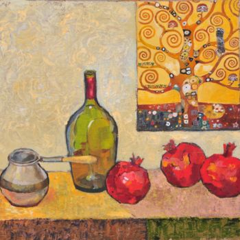 Painting titled "Still Life with a c…" by Lubalem, Original Artwork, Oil