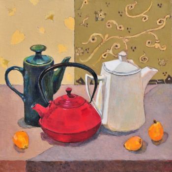 Painting titled "Still life with tea…" by Lubalem, Original Artwork, Other