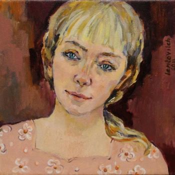 Malerei mit dem Titel "portrait of woman I…" von Lubalem, Original-Kunstwerk