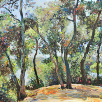 Pintura intitulada "Landscape-on the hi…" por Lubalem, Obras de arte originais, Óleo