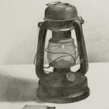 Drawing titled "The old lamp.jpg" by Lubalem, Original Artwork, Pencil