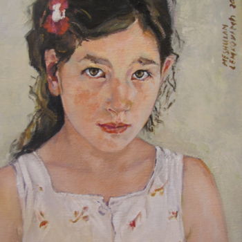 Malarstwo zatytułowany „Portrait of girl .j…” autorstwa Lubalem, Oryginalna praca, Olej