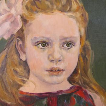 Painting titled "Portrait of little…" by Lubalem, Original Artwork, Oil