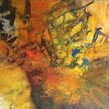 Painting titled "Automne" by Martine Lemoine, Original Artwork, Acrylic