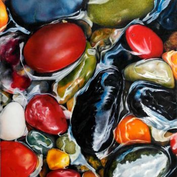 Peinture intitulée "stones" par Olena Peretyatko, Œuvre d'art originale, Huile