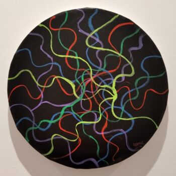 제목이 "En círculos IV , El…"인 미술작품 Len Reglero로, 원작, 아크릴 나무 들것 프레임에 장착됨