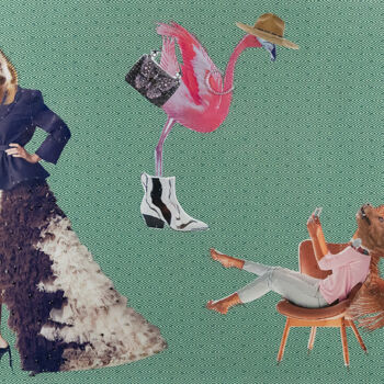 Collages titled "Selfies. Series "St…" by Lena Ash, Original Artwork, Collages Mounted on Cardboard