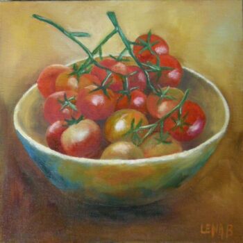 Schilderij getiteld "tomates dans un bol…" door Lena Bregeon, Origineel Kunstwerk