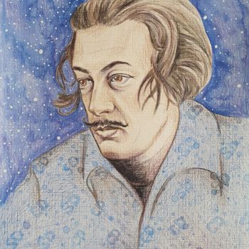 Pintura titulada "Salvador Dali" por Elena Danilov, Obra de arte original, Lápiz