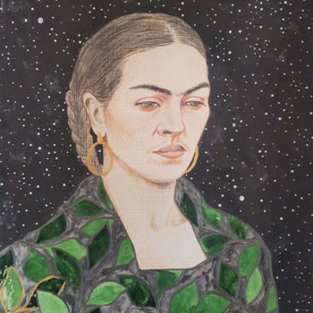 Painting titled "Frida Kahlo" by Elena Danilov, Original Artwork, Pencil