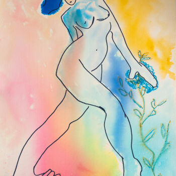 Pintura intitulada "Dançarina" por Lena Gal, Obras de arte originais, Aquarela