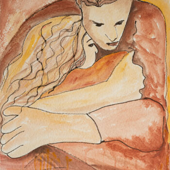 Pittura intitolato "NamoroII" da Lena Gal, Opera d'arte originale, Acquarello