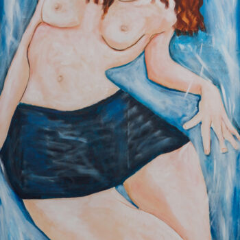 Painting titled "Feminino intuitivo" by Lena Gal, Original Artwork, Acrylic