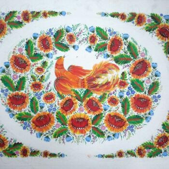 Картина под названием "Жар-птица" - Lena Kazantseva, Подлинное произведение искусства, Гуашь