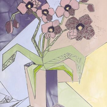 Peinture intitulée "Orchid 2" par Lena Langer, Œuvre d'art originale, Acrylique