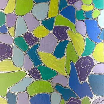 Картина под названием "Sea pebbles 1" - Lena Langer, Подлинное произведение искусства, Акрил