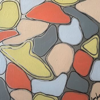 Painting titled "Sea pebbles 3" by Lena Langer, Original Artwork, Acrylic