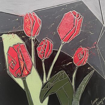 Pintura titulada "Tulips 2" por Lena Langer, Obra de arte original, Acrílico
