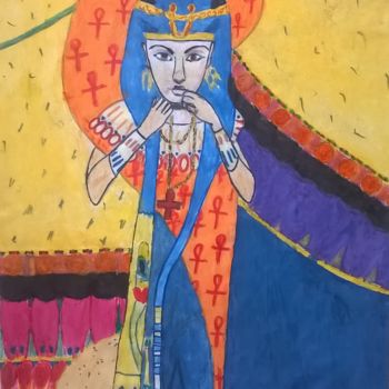 Schilderij getiteld "Queen Cleopatra" door Svetlana Mrevlishvili, Origineel Kunstwerk