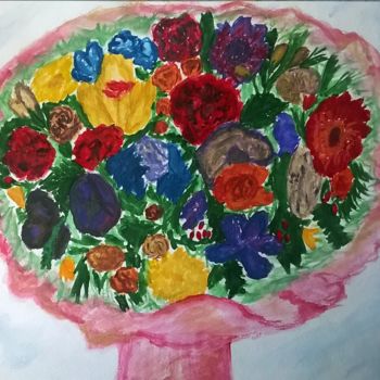 Malerei mit dem Titel "flowers" von Svetlana Mrevlishvili, Original-Kunstwerk, Aquarell