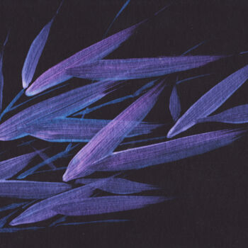 Schilderij getiteld "purple bamboo" door Lena Oma, Origineel Kunstwerk, Acryl