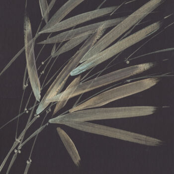 Картина под названием "Green bamboo" - Lena Oma, Подлинное произведение искусства, Акрил