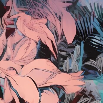 Arte digital titulada "Tropical abstract #2" por Lena Oma, Obra de arte original, Trabajo Digital 2D