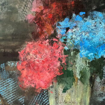 Pintura intitulada "Hydrangeas Floral S…" por Lena Ru, Obras de arte originais, Acrílico