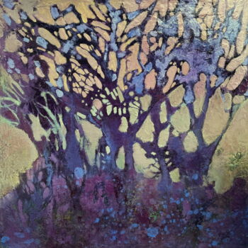 Schilderij getiteld "Psychedelic Trees A…" door Lena Ru, Origineel Kunstwerk, Acryl