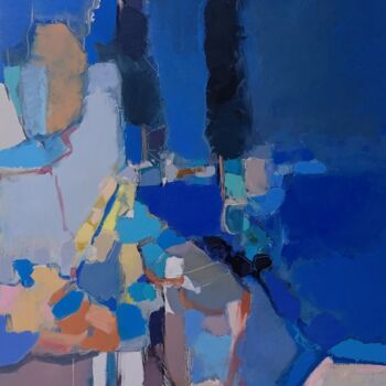 Картина под названием "Blue Day" - Еlena Shraibman, Подлинное произведение искусства, Масло Установлен на Деревянная рама дл…