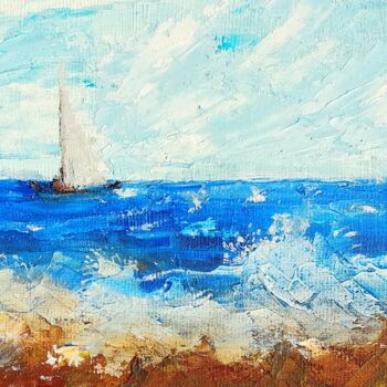 Painting titled "Seacoast 10/15 sm o…" by Lena Vanli, Original Artwork, Oil
