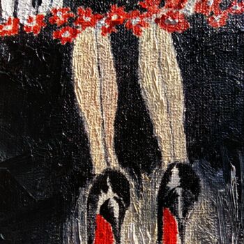 Malerei mit dem Titel "Woman legs shoes oi…" von Lena Vanli, Original-Kunstwerk, Öl