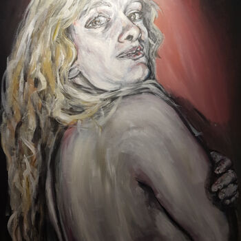 Painting titled "Eve (à droite, reno…" by Léna H. Coms, Original Artwork, Acrylic Mounted on Wood Stretcher frame
