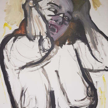 Peinture intitulée "Eve (en colère)" par Léna H. Coms, Œuvre d'art originale, Acrylique Monté sur Châssis en bois