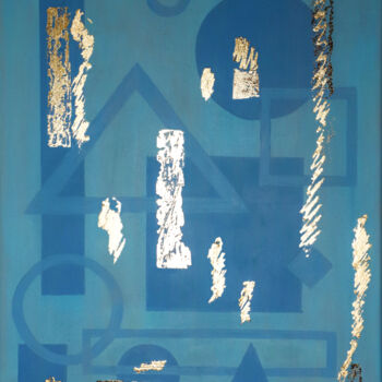 제목이 "Geometric shapes in…"인 미술작품 Helen Dan로, 원작, 아크릴 나무 들것 프레임에 장착됨