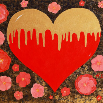 Painting titled "A bright heart amon…" by Helen Dan, Original Artwork, Acrylic Mounted on Wood Stretcher frame