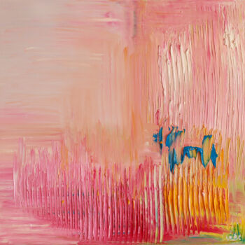 Painting titled "Pink dream, hope fo…" by Helen Dan, Original Artwork, Oil