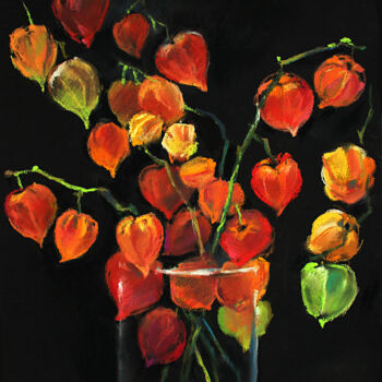 Картина под названием "Golden Berries" - Lena Tolunay, Подлинное произведение искусства, Пастель Установлен на картон